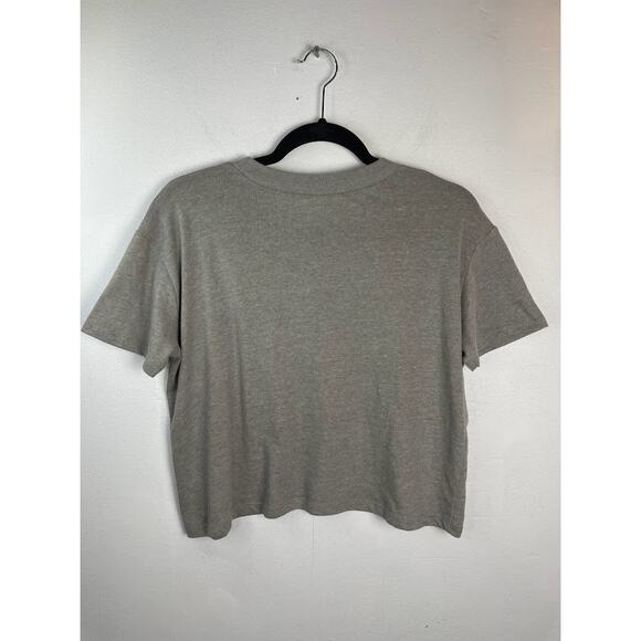 Cropped Top Beige Womens Medium Graphic Tee Sunshine State of Mind T Shirt Gray - Picture 5 of 12